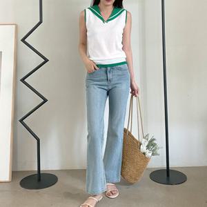 샵앤) 세일러카라 여성 민소매 나시 니트 BDR-WKN-3593-아이보리