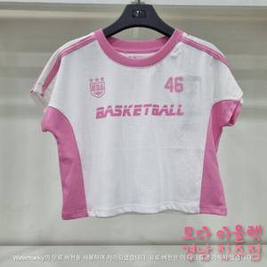 [NBA KIDS]NBA 여아 컬러블록 반소매 크롭티 K242TS660P00