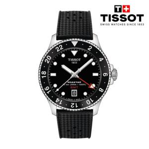 [티쏘][NEW] 씨스타 1000 쿼츠 GMT 블랙 (러버) 40MM T120.852.
