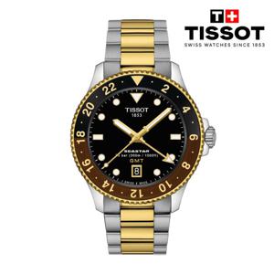 [티쏘][NEW] 씨스타 1000 쿼츠 GMT 콤비 40MM T120.852.22.051.