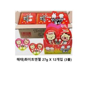 해태제과 화이트엔젤 큐티 초콜릿 27g 36개(1박스)
