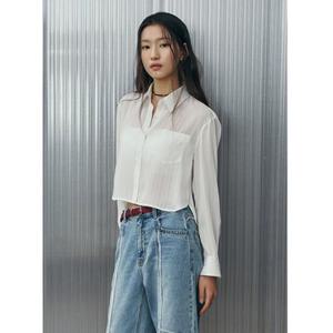 [LAP] 랩 메탈사 스트라이프 크랍셔츠 글리터 (AR1WB263)