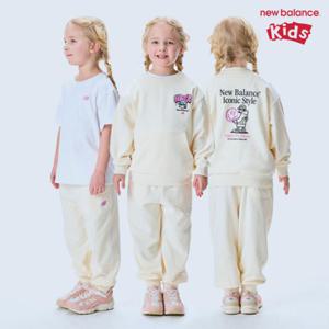 [뉴발란스키즈] 아이보리 STREET CREW) 일러스트 3pcs 셋업 NK9YF1205U(39)