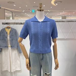 [밸리걸] 카라넥 반팔 니트 가디건 129980