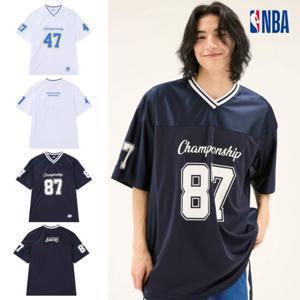 공용 NBA N252TS036P 오버핏 팀 새틴 메쉬 스포츠 저지 반팔 티셔츠 STG