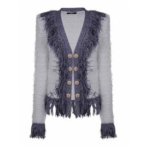[BALMAIN] 여성 캐주얼 자켓 프린지 트위드 Jkt EF1SK049KH97GEH 화이트 /8