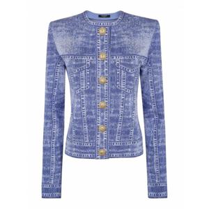 [BALMAIN] 여성 가디건 이펙트 데님 EF1KL220KH806FF Blue /8