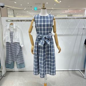 [밸리걸] 체크 패턴 코튼 원피스 813460