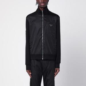 PRADA Black sweatshirt with Re-Nylon insert UJL18911JE/Q_PRADA-F0806