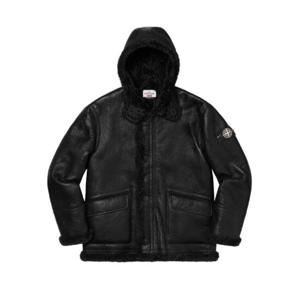 슈프림 x 스톤 아일랜드 핸드 페인티드 후드 셔링 자켓 블랙   20FW 7325001S6-V0029
