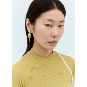 오토링거 옐로우 펜던트 실버 디테일 드롭 귀걸이 2500015 MUST