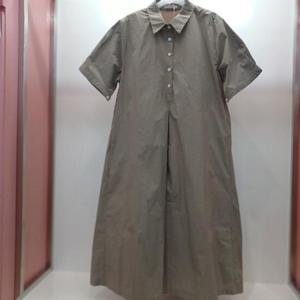 Latium HC06 H라인 앞반오픈 5부 반팔 핀턱 주머니 카라 바스락 A라인 비비안원피스 T2523op21B
