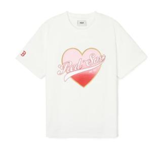 M MLB키즈반팔티 NQK 7ATSH0343-43IVS HEART 그래픽 티셔츠