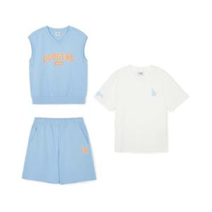 M MLB키즈트레이닝세트 NQK 7AS1V0343-07SBS VARSITY 3PCS 베스트 반팔 세트