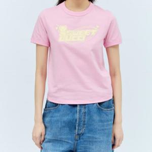 25 SS 구찌 Sweet 스위트 그래픽 프린트 반팔 티셔츠 핑크 723566 XJGDD 5904