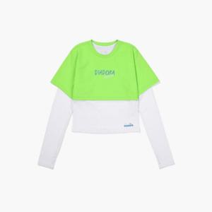 디아도라긴팔티 KQJ D3322RRL33LMS 락앤런 크롭 레이어드 롱슬리브 LIME