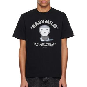 25 SS 베이프 Milo 25th Anniversary 마일로 프린팅 반팔 티셔츠 블랙 002TEK701001F