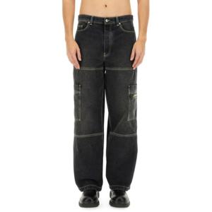 오프화이트 데님 팬츠 OMYA18Q S25DEN0021350 BLACK