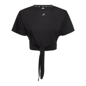 25 SS 아디다스 퍼포먼스 Yoga 요가 셀프 타이 로고 크롭 탑 블랙 IS2988