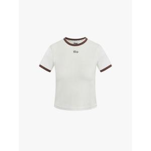 [휠라] FILA 여성용 트레이닝 골지 캡내장 크롭 반팔티 FS2ITH2252FCRM