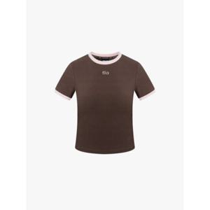 [휠라] FILA 여성용 트레이닝 골지 캡내장 크롭 반팔티 FS2ITH2252FBRN