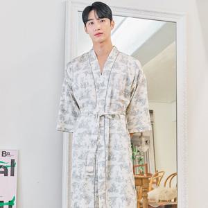 바풀 CA5M63816 남성 로브 가운 나이트 순면 샤워가운