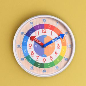 OWC 무소음 레인보우 영어 시간배우기 벽시계 OT877KID-ENG