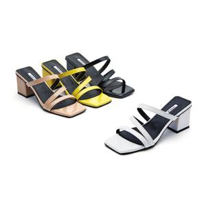 엘칸토 인텐스 여성 스트랩 스퀘어 뮬 6cm LCWW37I111