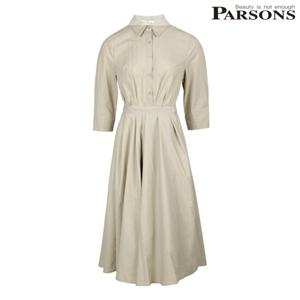 [파슨스] [Flat white] Wrap Apron Shirt Dress (PW2S3OP01)