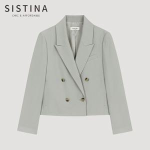 [SISTINA] 인기 더블 버튼 크롭 셋업 자켓_AWSJKO21030_MI