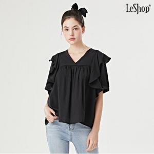 [르샵]프릴 V넥 반팔 블라우스 (DO2BA016A)
