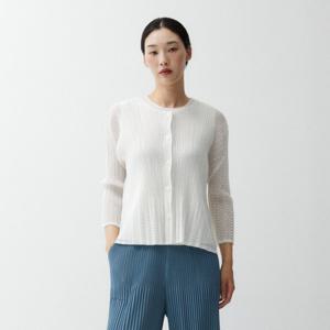 [플리츠미(여성)]레이스 텍스쳐 플리츠 가디건_PPCDM024011