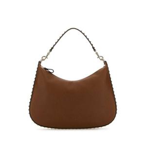 발렌티노 가라바니 여성 브라운 Rockstud 가죽 호보백 5W2B0M36VSF N58
