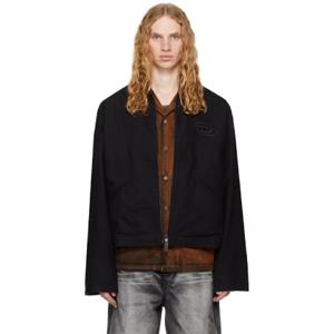 25 SS 디젤 남성 블랙 테일러 블리치 워싱 데님 재킷 242001M180014