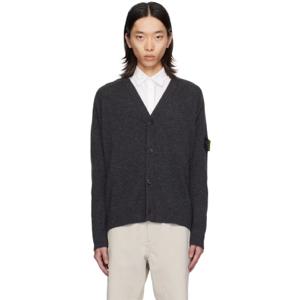 25 SS 스톤아일랜드 남성 그레이 패치 가디건 242828M200003