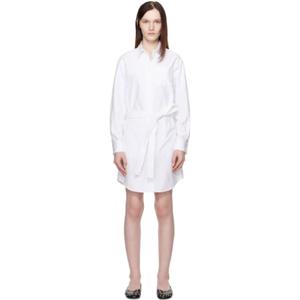 25 SS 겐조 여성 화이트 겐조 파리 기모노 셔츠 미니 드레스 251387F052001