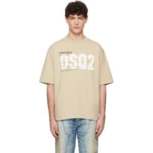 25 SS 디스퀘어드2 남성 베이지 DSQ2 루즈 핏 티셔츠 251148M213002