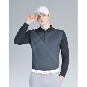 닥스 골프 25SS 선물BEST 블랙 전판체크 긴팔 카라 티셔츠 DGTS5A113BK
