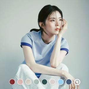 [지오다노]여성 라운드넥 기본 솔리드 무지 면 한소희 반팔 티셔츠 325518/05325518