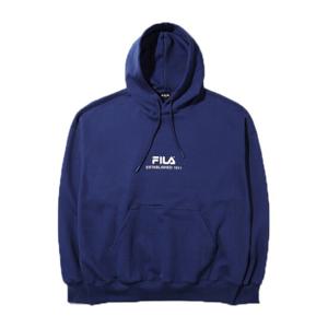 FILA 남성 루즈핏 A-OFF 솔리드 후드티_FS2POD3211X-NAY