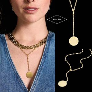 파슬 Fossil JA7258710 여자 남자 Y-Neck D링크 펜던트 목걸이