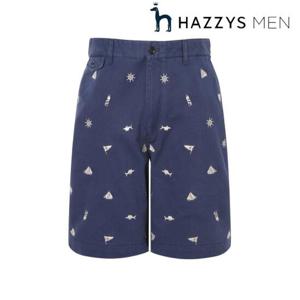 헤지스 남성 (HZPA5B708N2)  COLLECTION  네이비 건지 자수 팬츠
