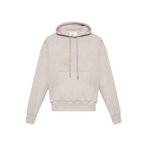 아미 로고 패치 슬리브 코튼 후드 펄 그레이 USW217-740-088