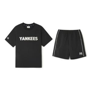 M MLB키즈트레이닝세트 NQK 7AS1CP143-50BKS OUTDOOR우븐 반팔티셔츠 세트