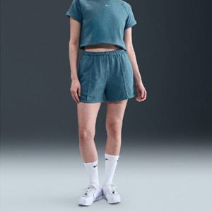 나이키반바지 OQC HF6941-006 스포츠웨어 칠 테리 여성 미드라이즈 4인치 프렌치 테리 쇼츠