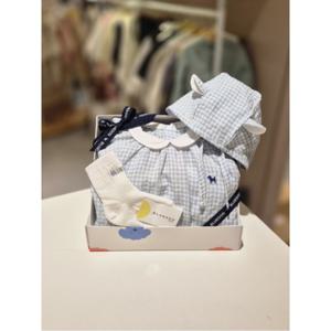 블루독베이비 10 25SS(BL)우븐체크세트바디수트골지양말2종 (451700400781011)