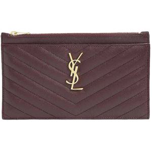 25 SS 생로랑 YSL 골드톤 로고 쉐브론 퀼트 버건디 미니 클러치백  636312 BOW01 6475