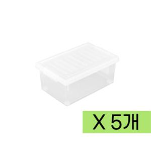 시스템 리빙박스 18L x 1box (5개) 화이트 반투명/수납함/정리함