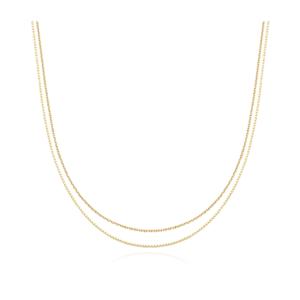 미니골드 14K 베이직 큐브 더블 체인 목걸이 NMSM4070
