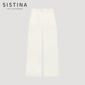 [SISTINA] 인기 코튼 스티치 포인트 팬츠_AWWSLO21040_OW